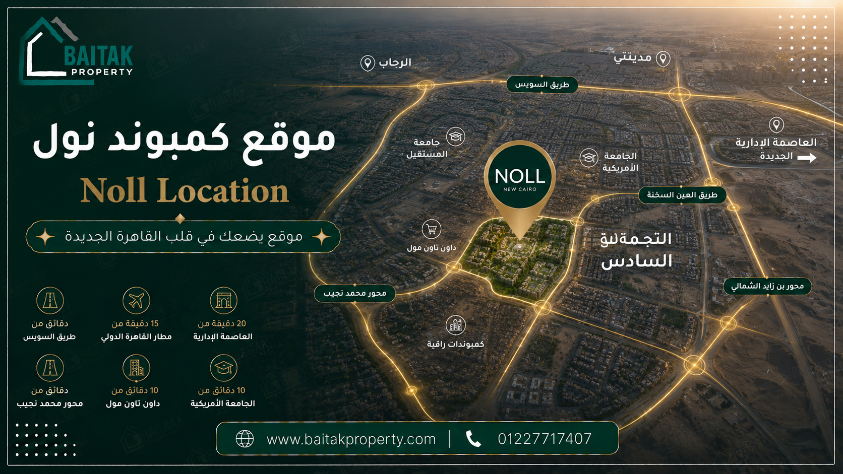 موقع كمبوند نول التجمع السادس