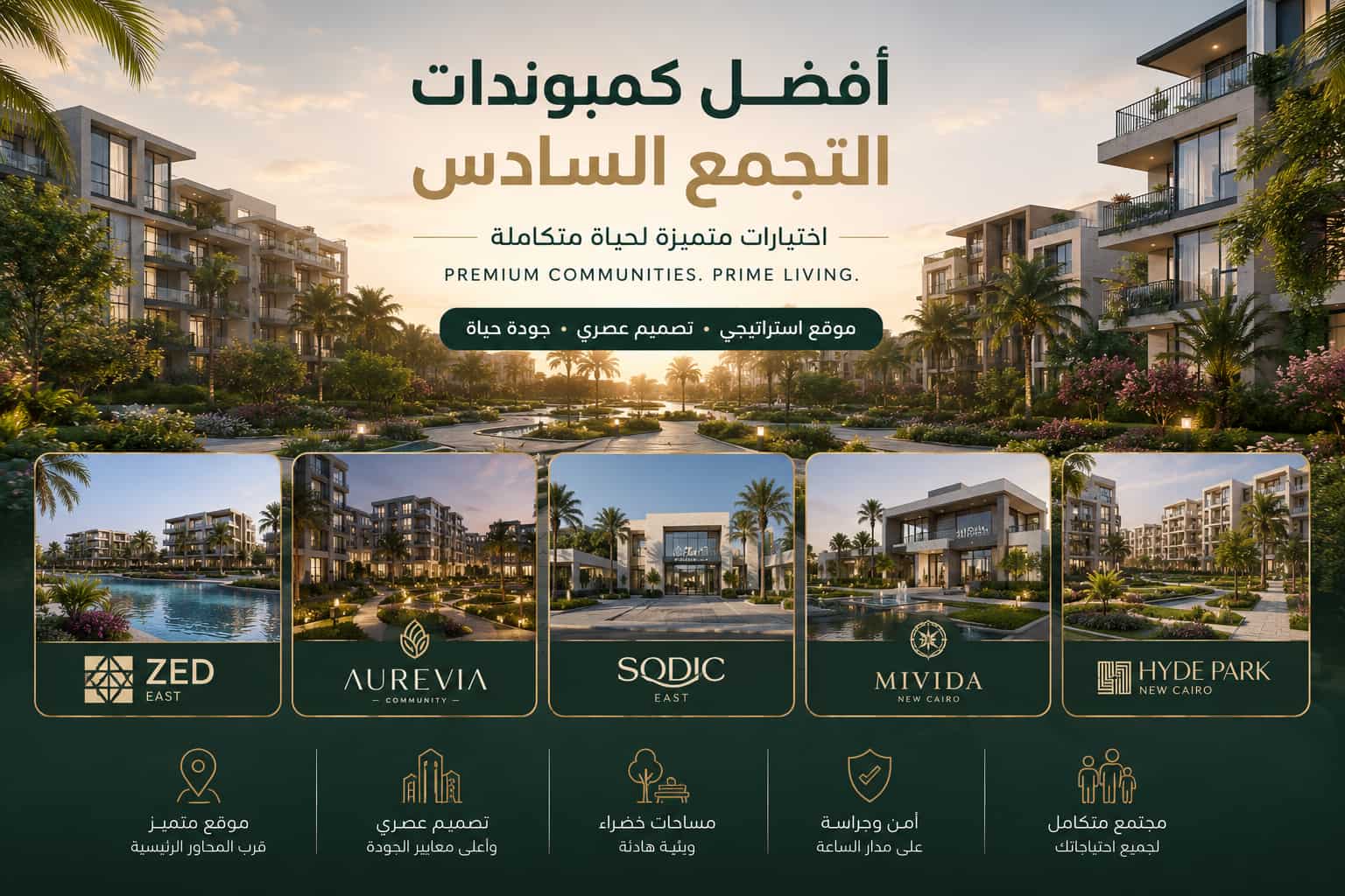افضل كمبوندات التجمع السادس