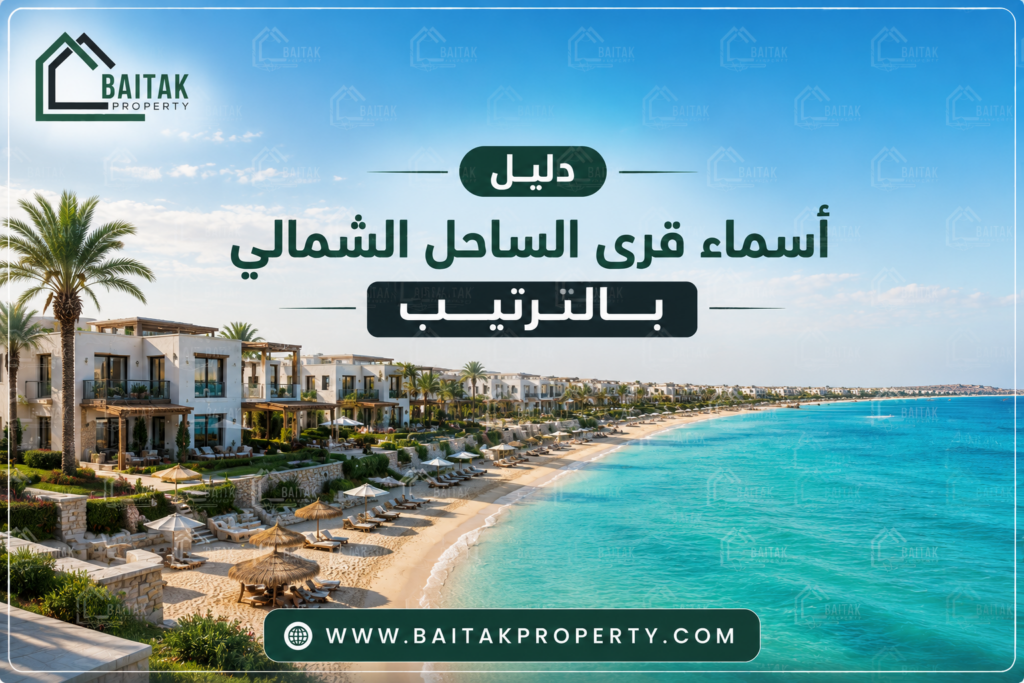 أسماء قرى الساحل الشمالي بالترتيب