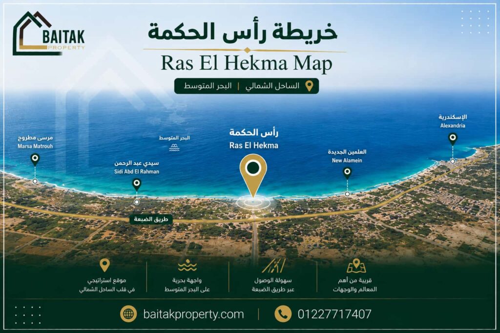 خريطة رأس الحكمة الساحل الشمالي